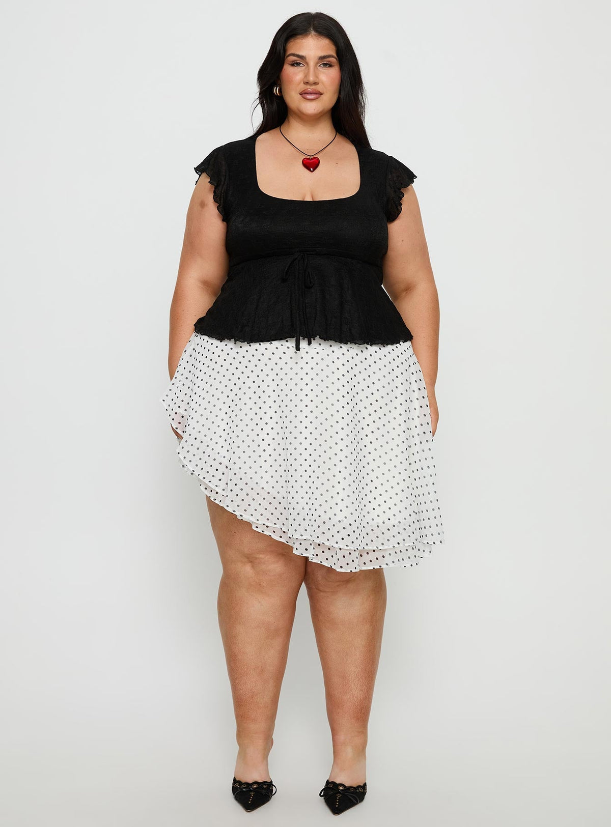 Auroraah Frill Top Black Curve