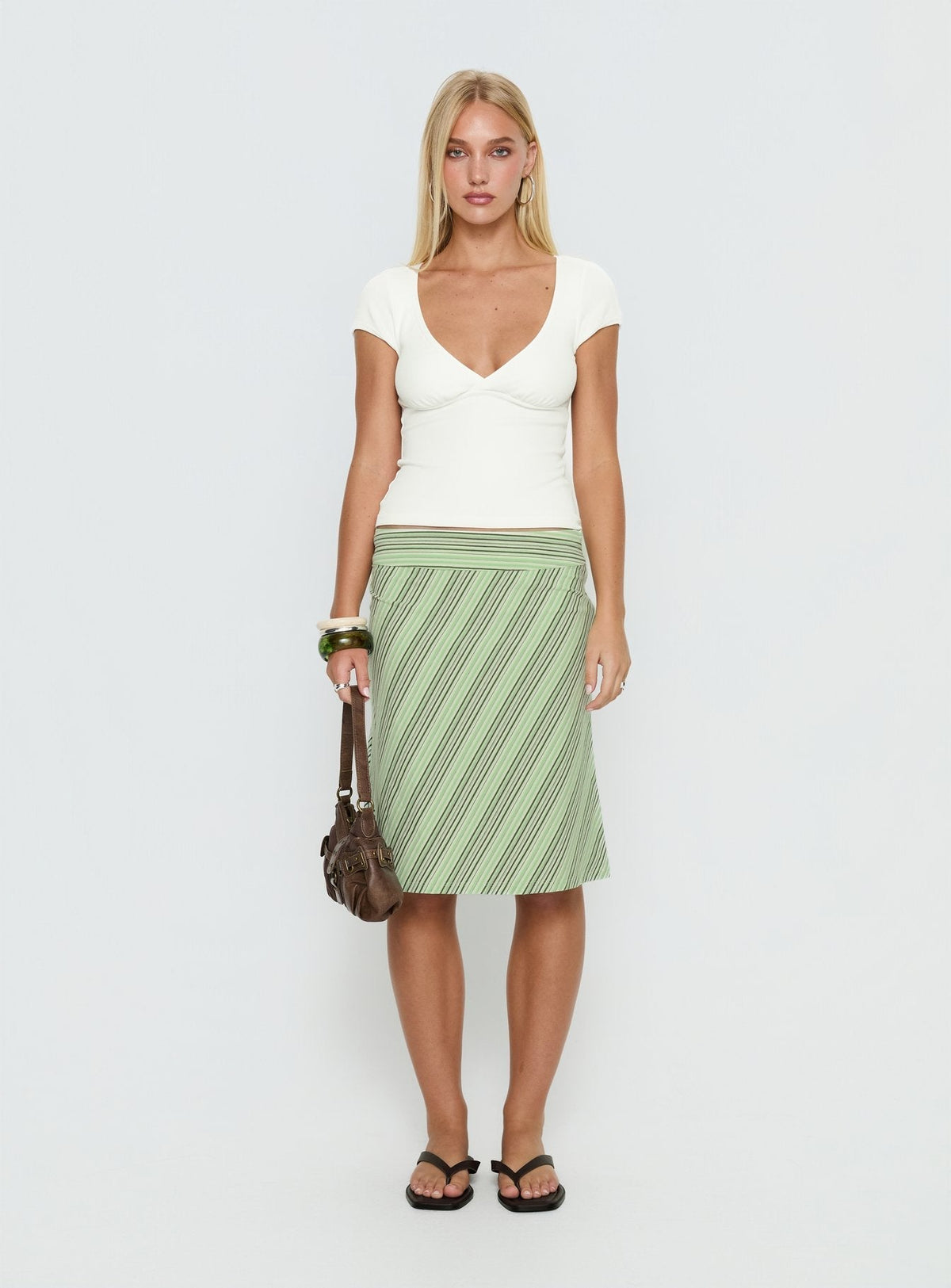 Baseline Cross Over Cap Sleeve Top White