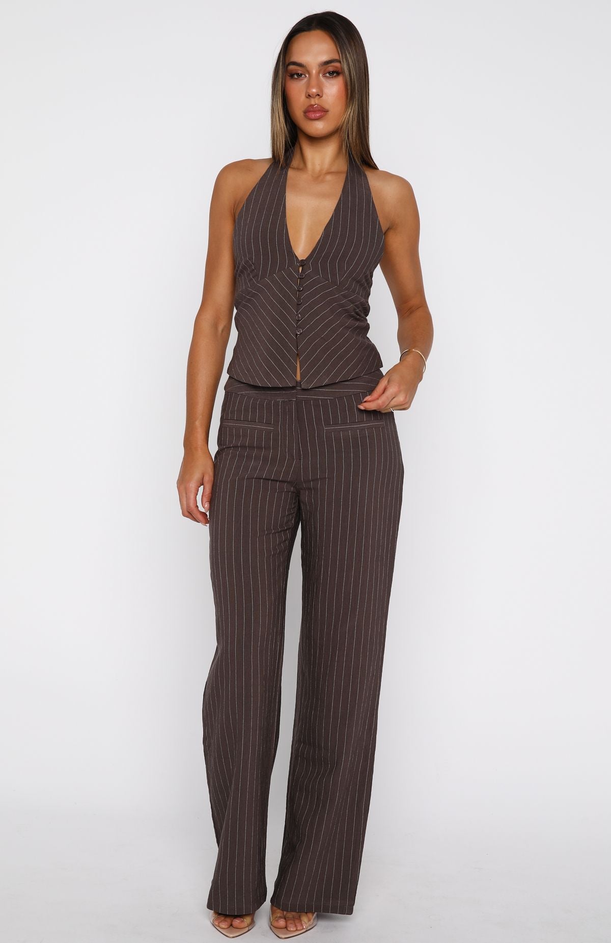 I Don't Compete Halter Top Chocolate