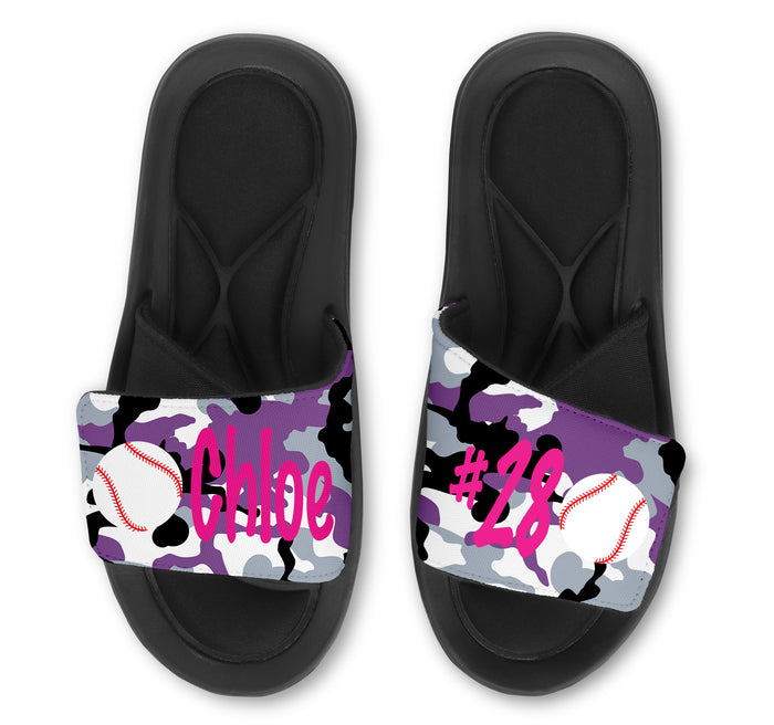 Baseball Custom Slides / Sandals - Camo