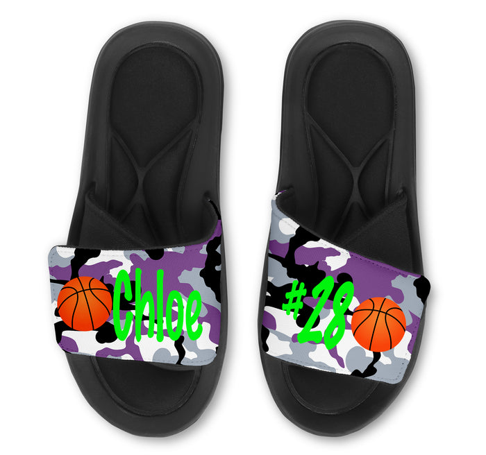Basketball Custom Slides / Sandals - Camo