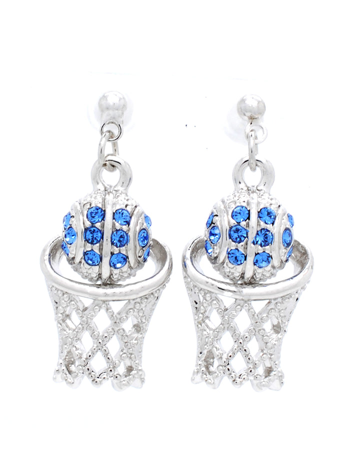 Basketball Earrings POST - Carolina Blue