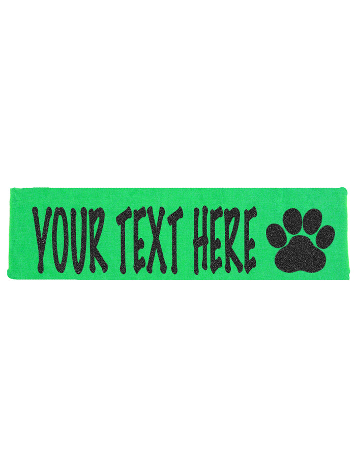 Custom Paw Headband (Cotton/Lycra) - Sparkle Letters!