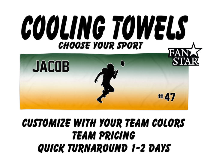 Football Cooling Towel with Ombre Background