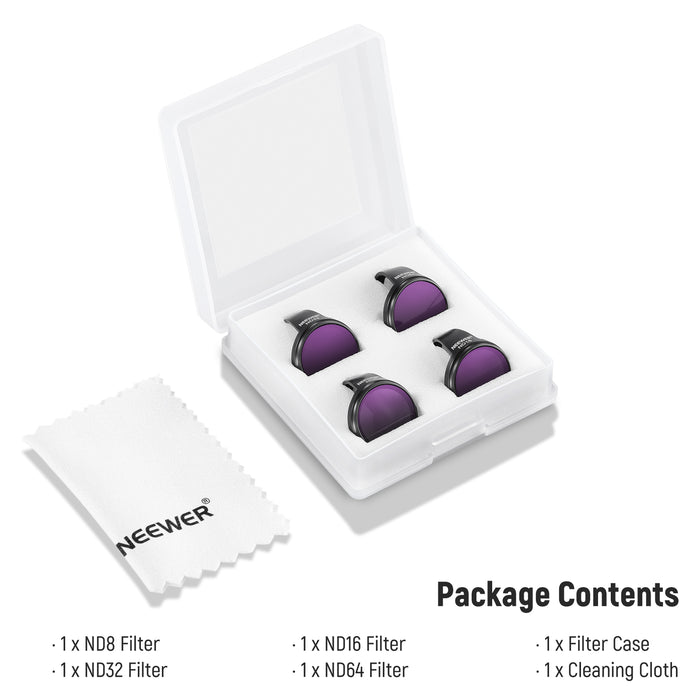 NEEWER FL-N22 4-Pack ND Filter Set for DJI NEO