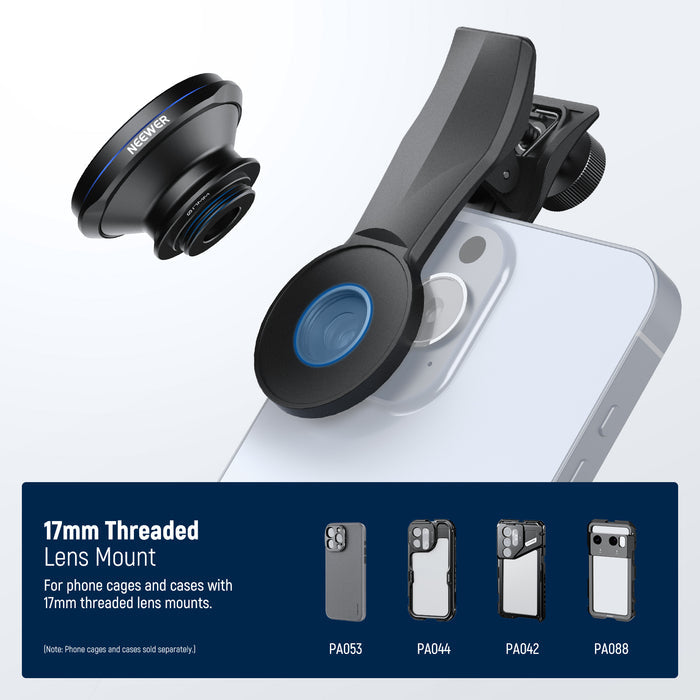 NEEWER LS-57 200° Fish Eye VR Lens with 17mm Thread Phone Lens Clip