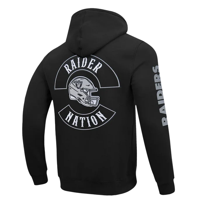 Black Pro Standard Las Vegas Raiders "Born For Sport" hoodie with team logo and branding, casual wear for Raiders fans.
