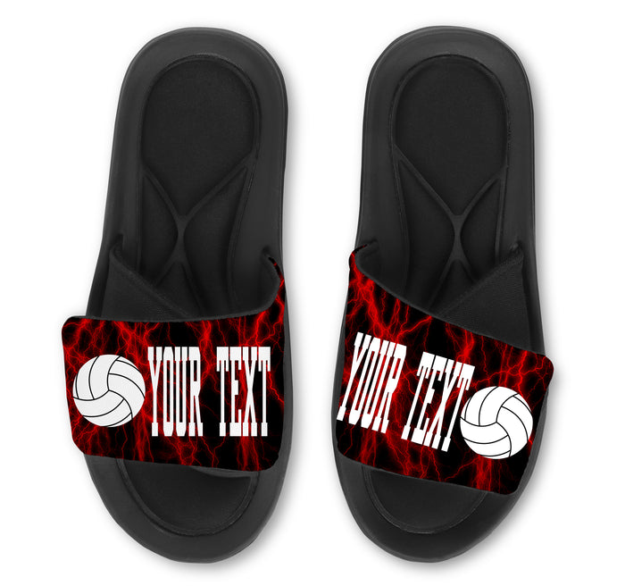 Volleyball Custom Slides / Sandals -Lightning