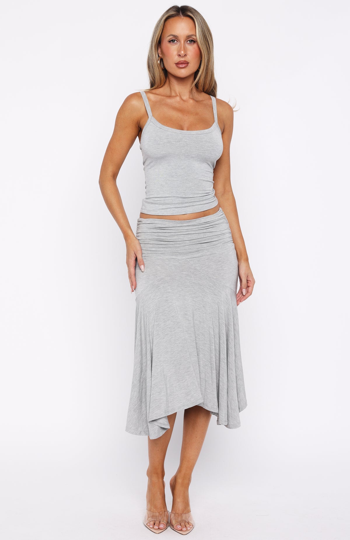 Get Even Tank Top Grey Marle
