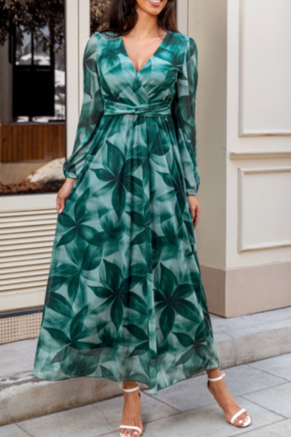 Surplice Long Sleeve Dress