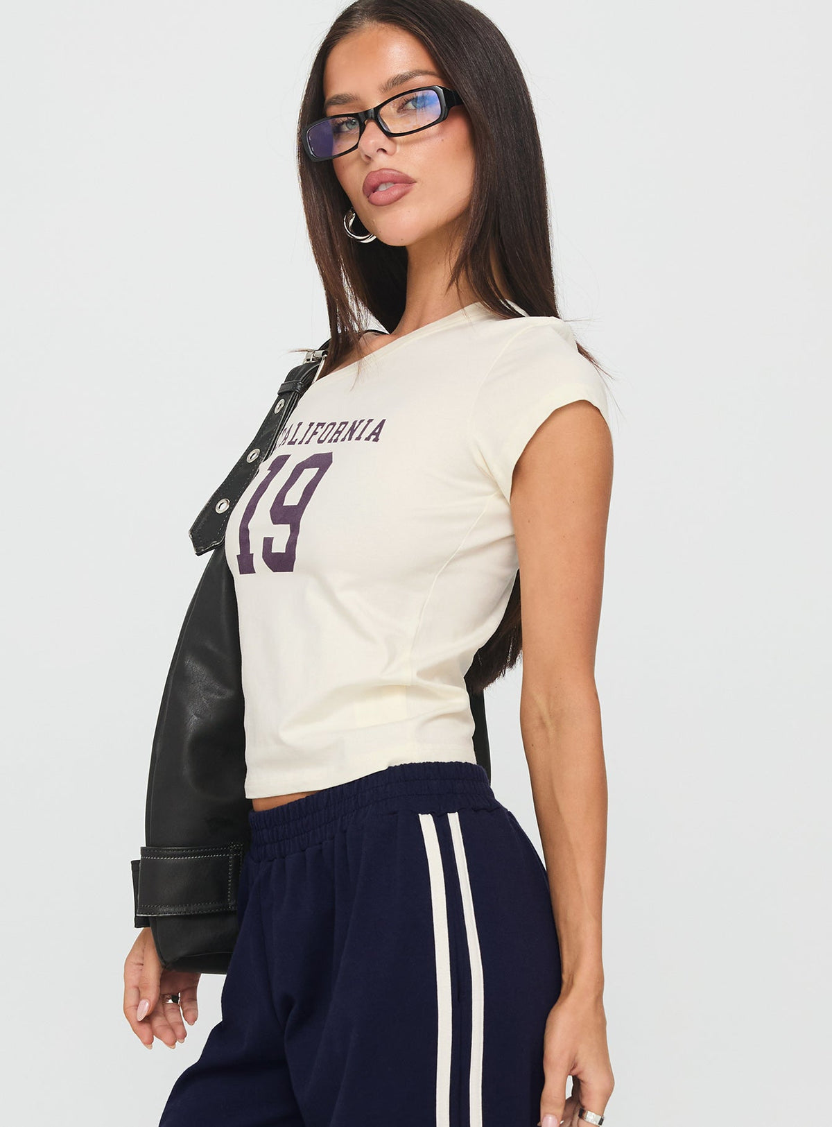 Cali Babe Cold Shoulder Top Ivory
