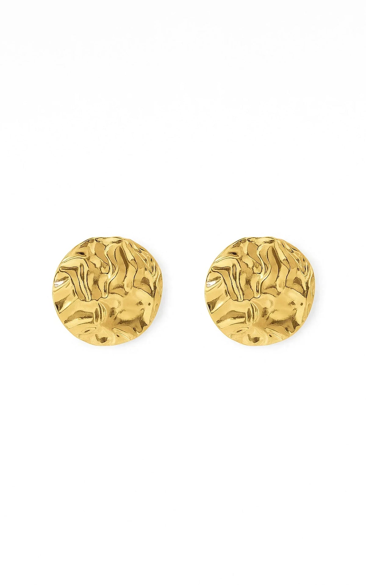 Anastasia Circle Textured Earrings in Gold