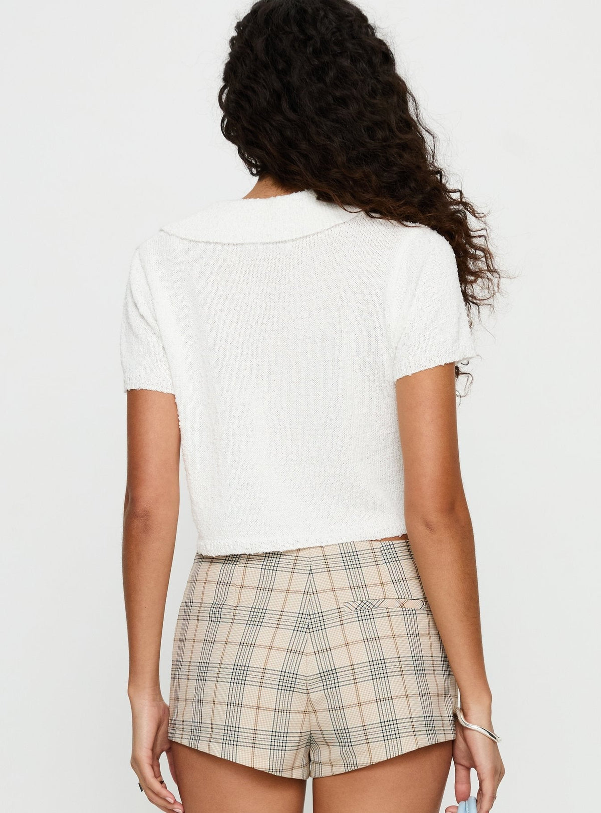 Brenee Button Up Collared Top White