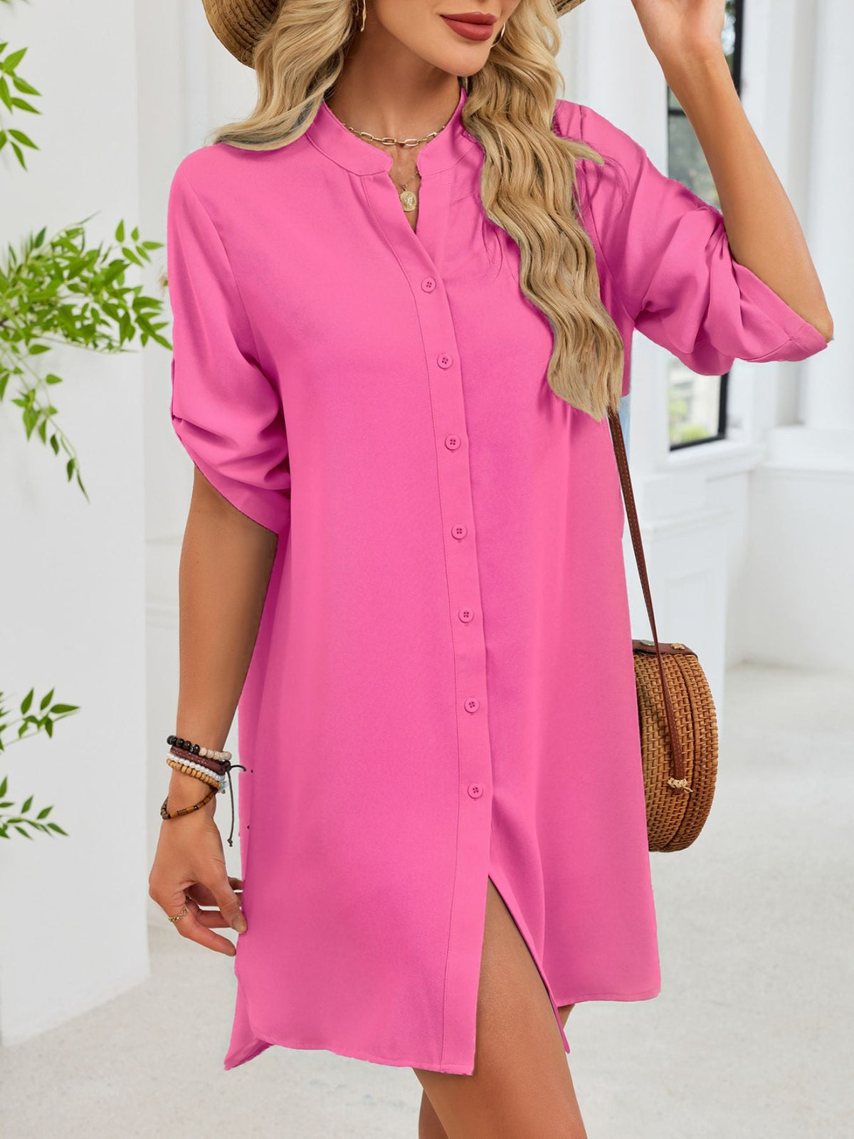 Casual Button-Down Shirt Dress