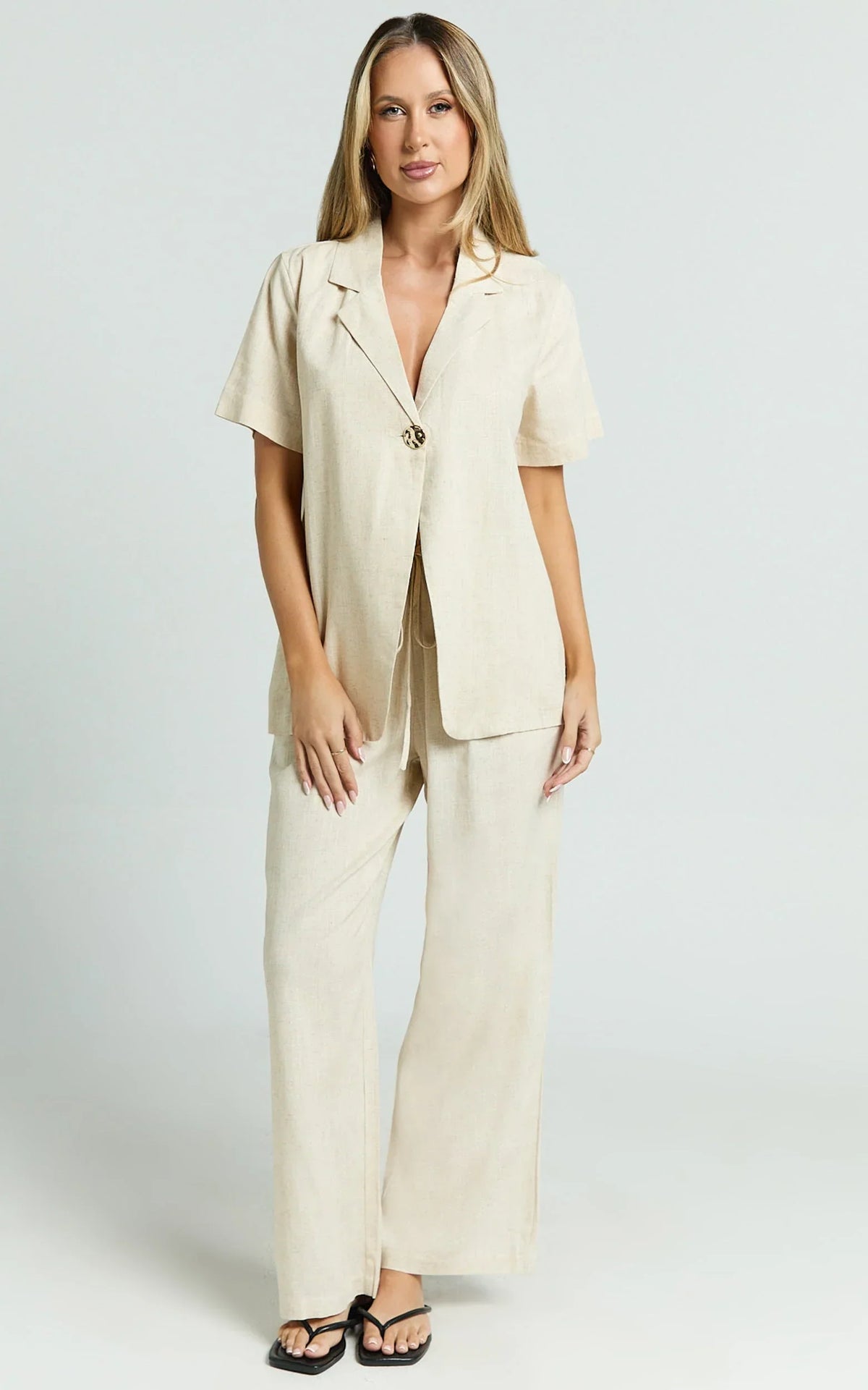 Ace Pants - Linen Look Pant in Oatmeal