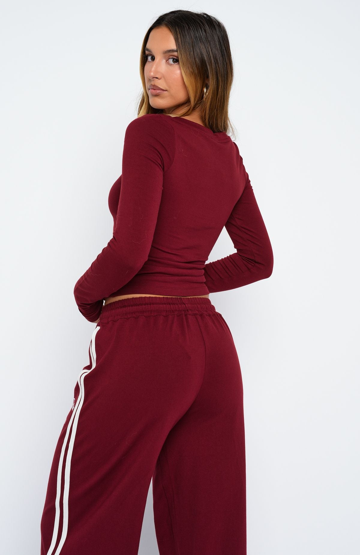 Found You Out Long Sleeve Top Burgundy