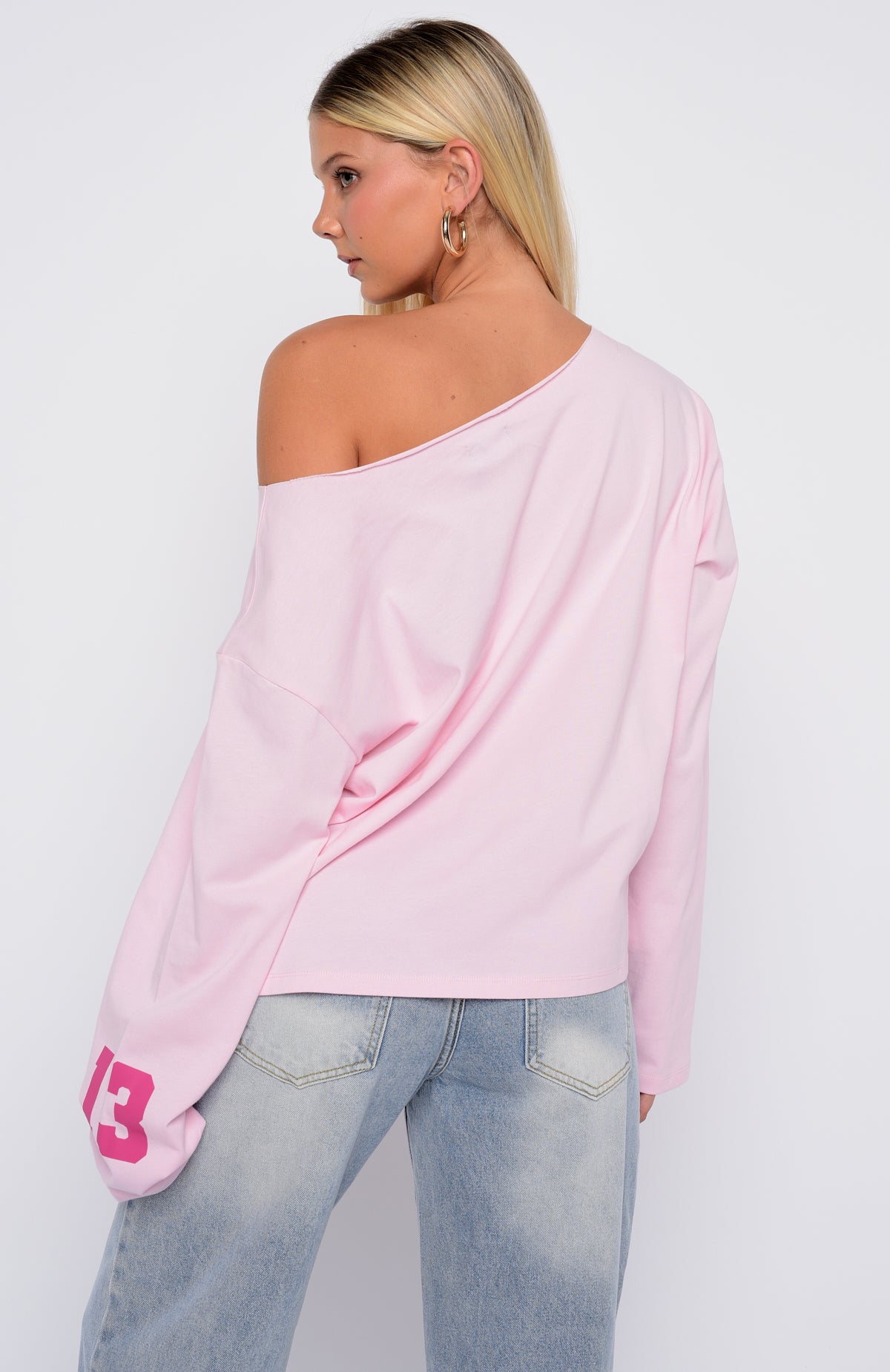 Topic Of Discussion Off Shoulder Oversized Long Sleeve Tee Posy