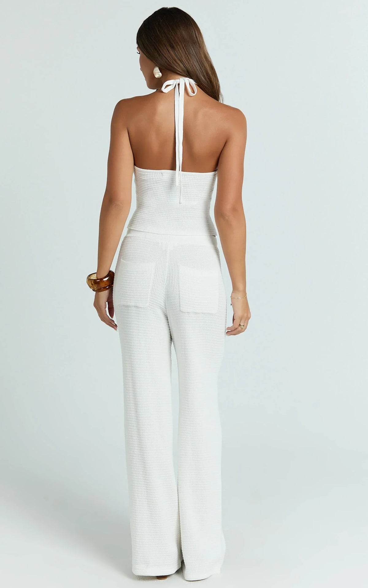 Agnes Pants - High Waist Crochet Pants in Off White