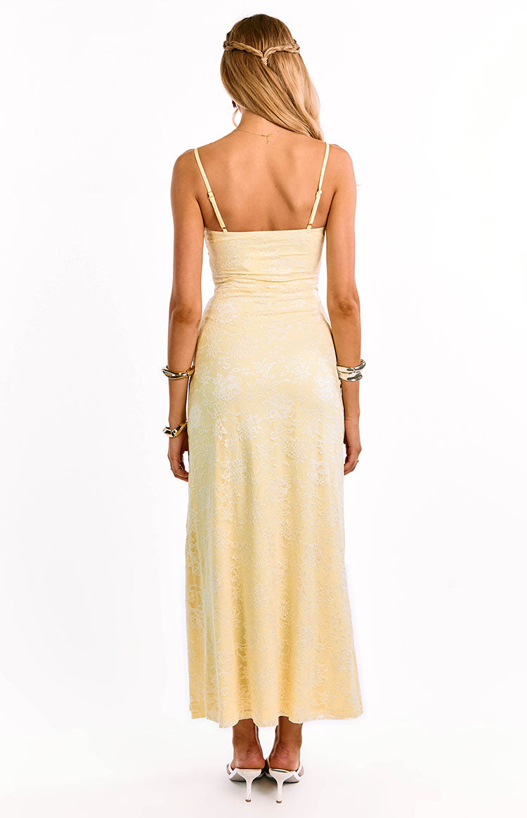 Ely Yellow Lace Maxi Formal Dress