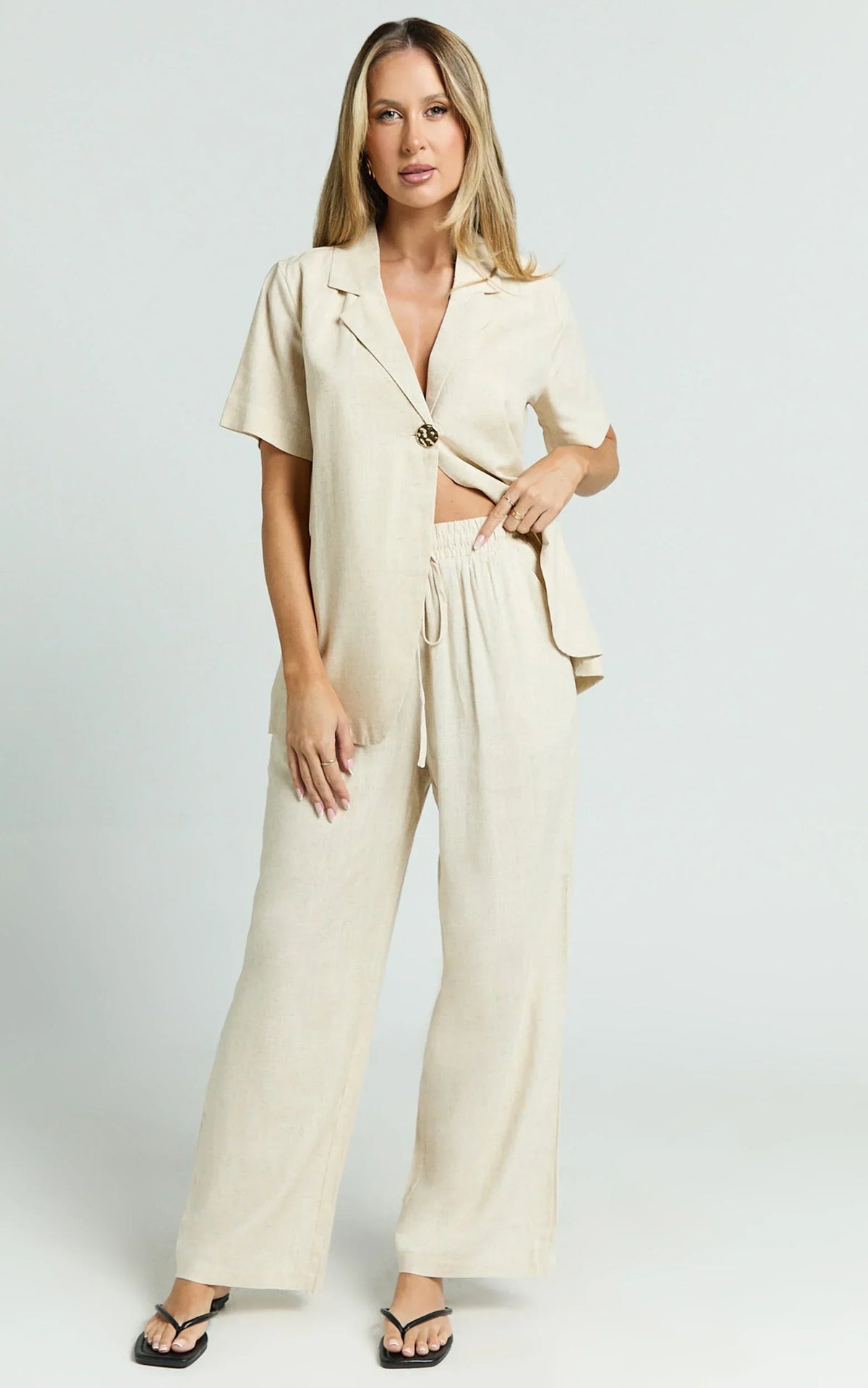 Ace Pants - Linen Look Pant in Oatmeal