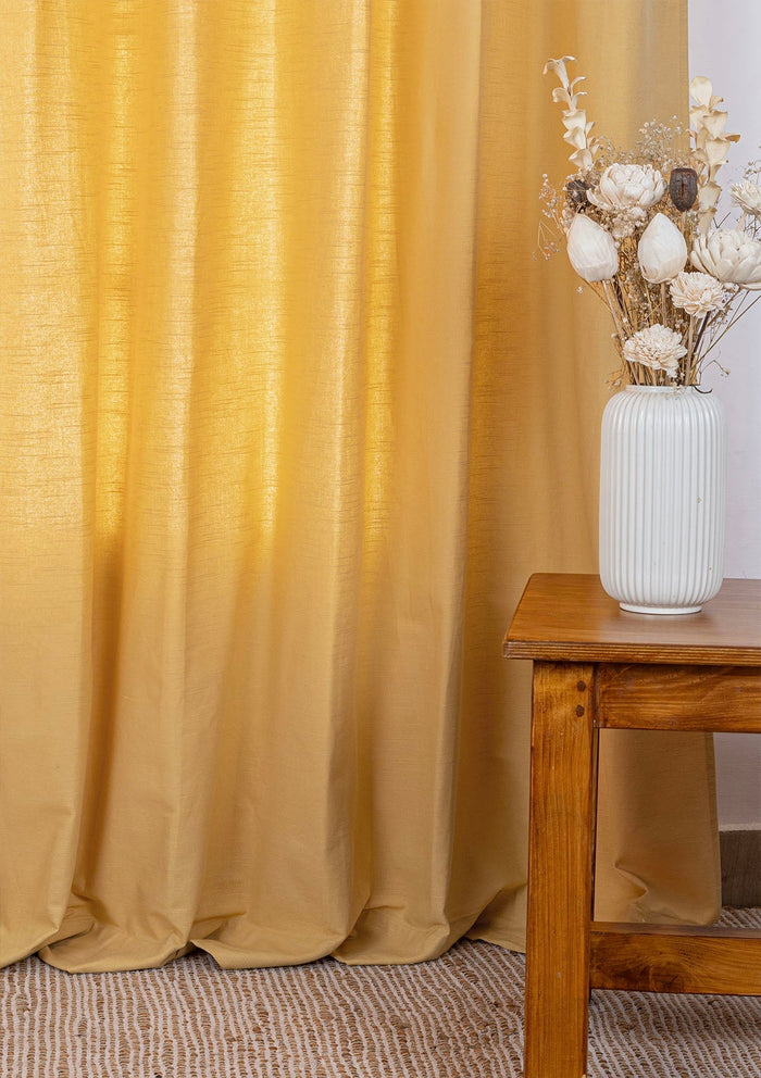 Amber Solid Slub Cotton Fabric