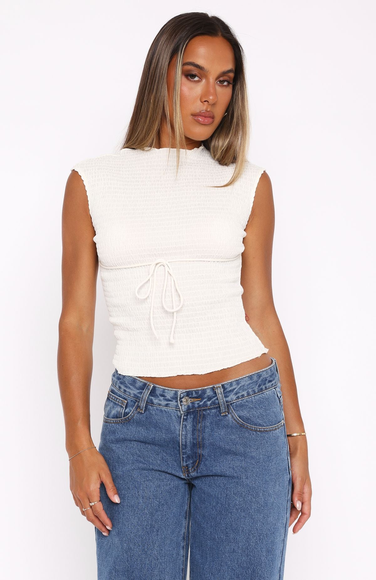 Too Many Faces Top Off White