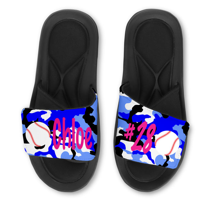 Baseball Custom Slides / Sandals - Camo