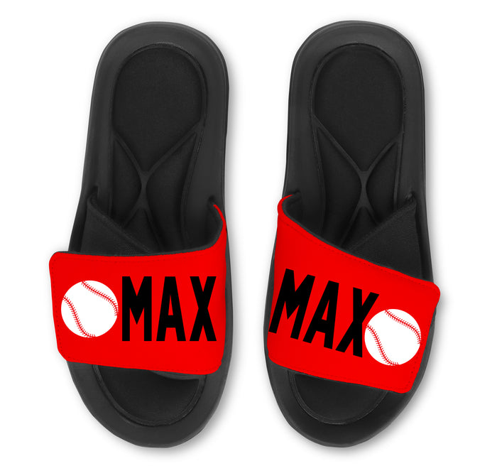 Baseball Slides (Single Baseball) - Customize with Your Name & Number
