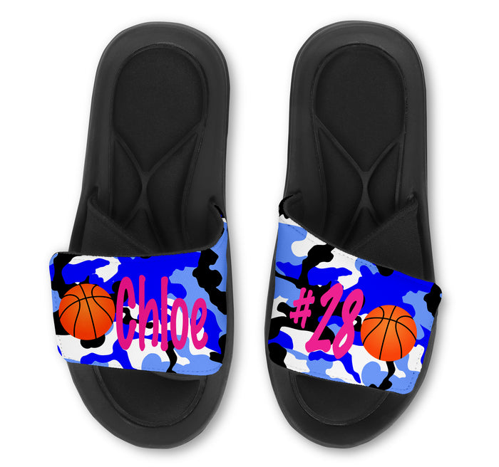 Basketball Custom Slides / Sandals - Camo