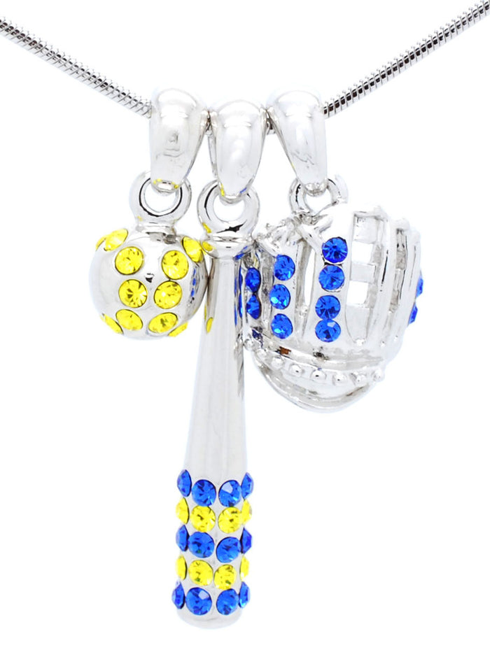 Bat/YELLOW Ball/Glove Combo Necklace