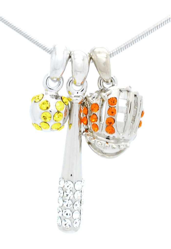 Bat/YELLOW Ball/Glove Combo Necklace