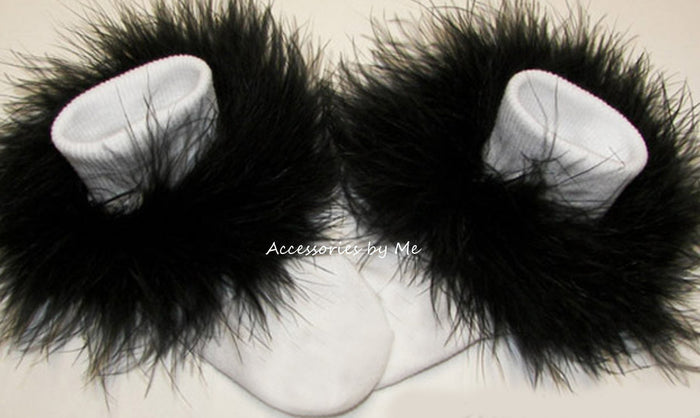 Black Marabou White Socks