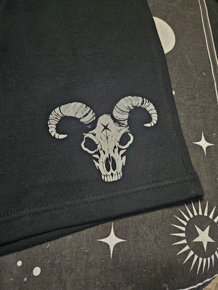 Blaspheme Goat Skull Midweight Fleece Shorts