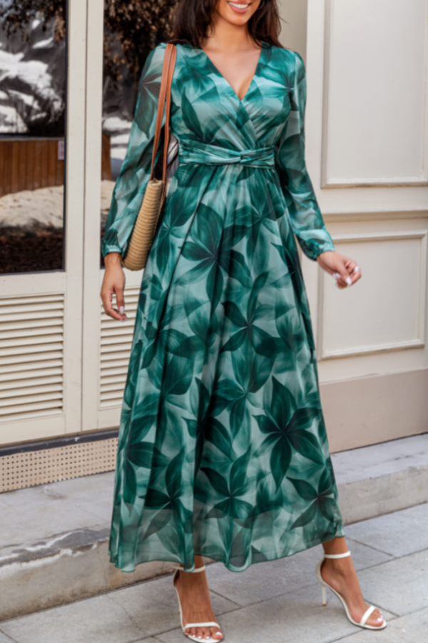 Surplice Long Sleeve Dress