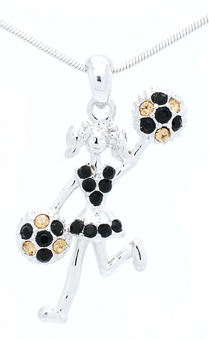 Cheer Necklace - Poms Half - Two Tone