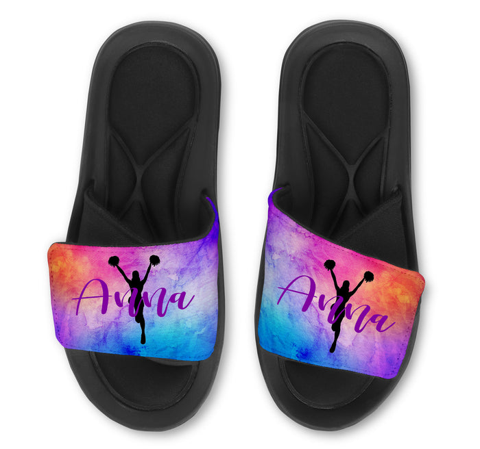 Cheerleading Custom Slides / Sandals - Watercolor