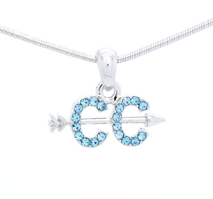 Cross Country Necklace – Rhodium Plated Chain With Crystal Pendant For Runners