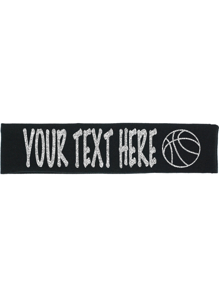 Custom Basketball Headband (Cotton/Lycra) - Sparkle Letters!