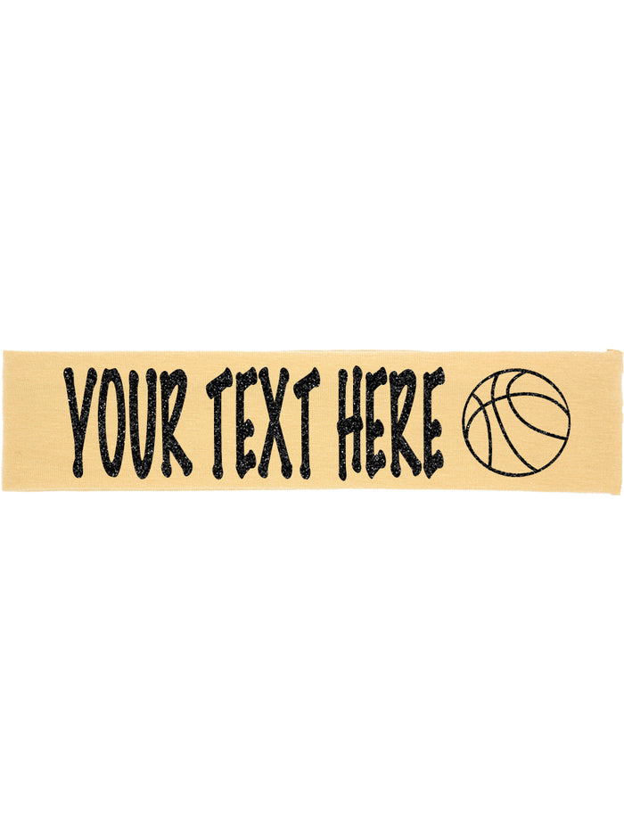 Custom Basketball Headband (Cotton/Lycra) - Sparkle Letters!