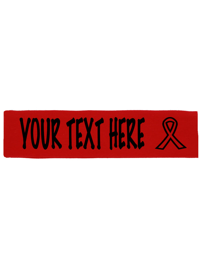 Custom Cancer Awareness Ribbon Headband - Flat (Non Sparkle) Letters!