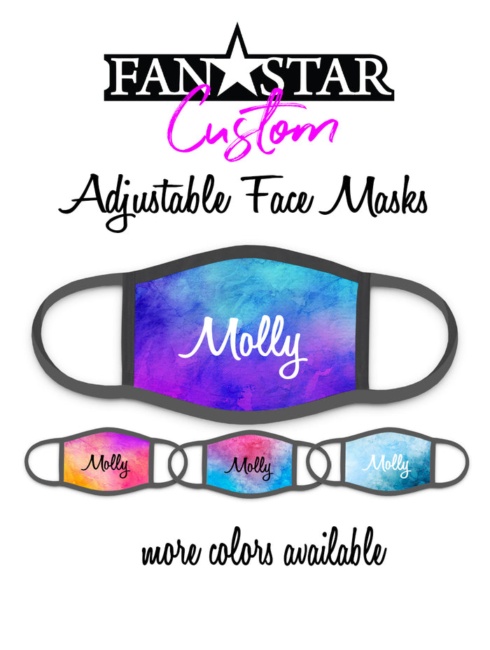 Custom Face Mask - Watercolor Background - Add Your Personalization!