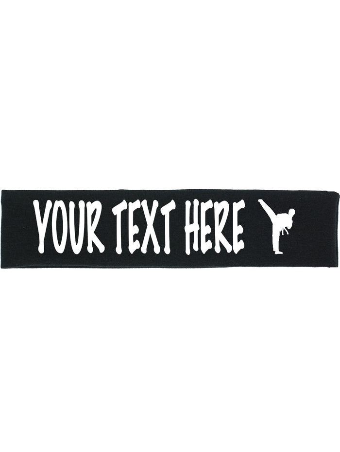 Custom Karate Tae Kwon Do Cotton Headband - Flat (Non Sparkle) Letters!