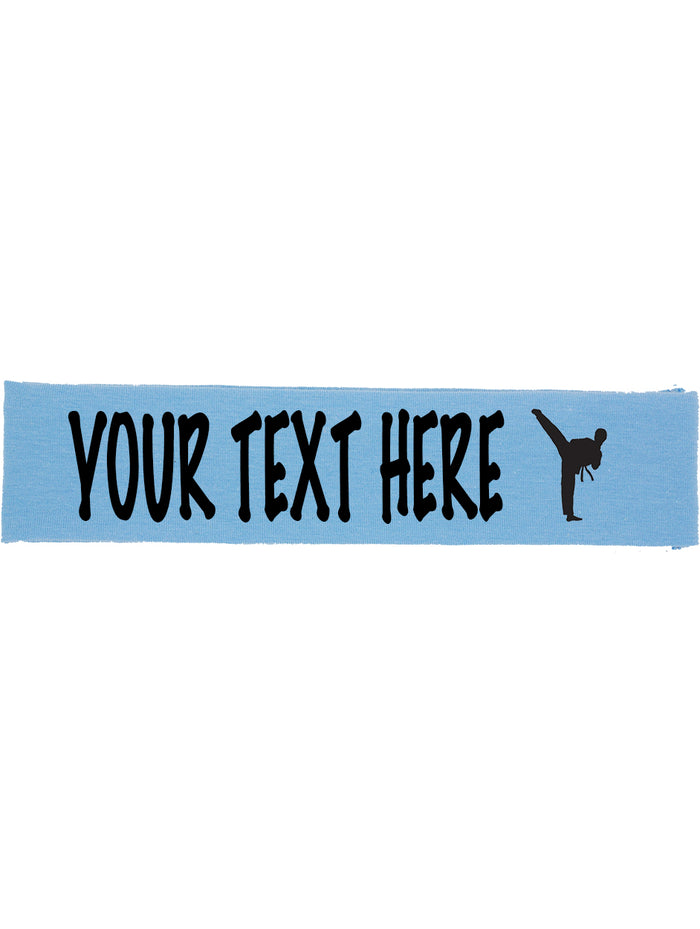 Custom Karate Tae Kwon Do Cotton Headband - Flat (Non Sparkle) Letters!
