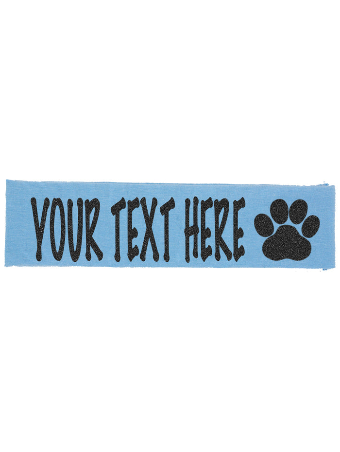 Custom Paw Headband (Cotton/Lycra) - Sparkle Letters!
