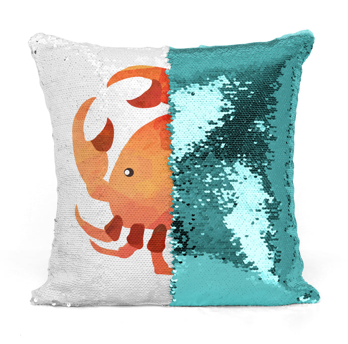 Custom Personalized CRAB Sequin Mermaid Flip Pillow