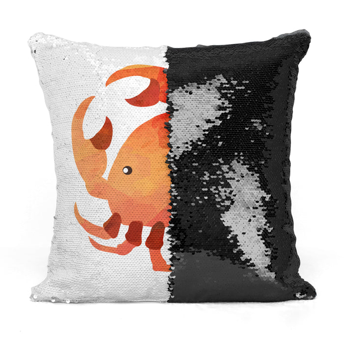 Custom Personalized CRAB Sequin Mermaid Flip Pillow