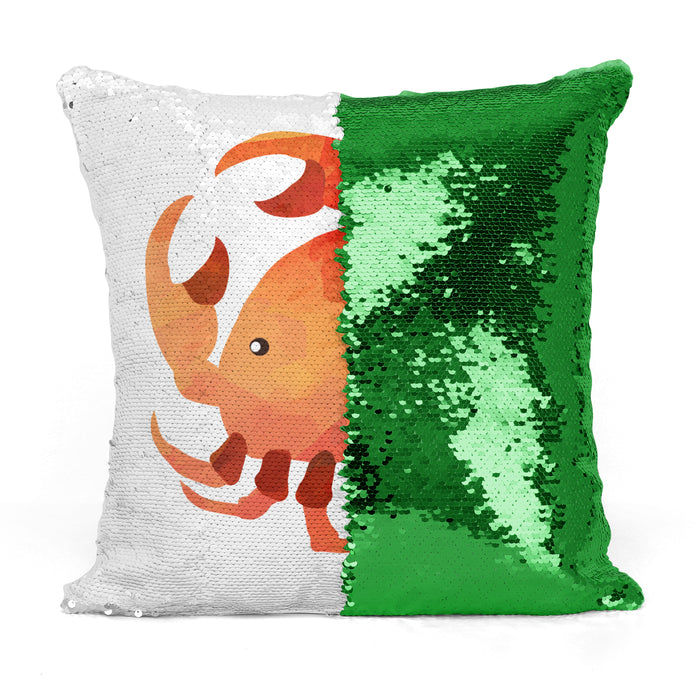 Custom Personalized CRAB Sequin Mermaid Flip Pillow