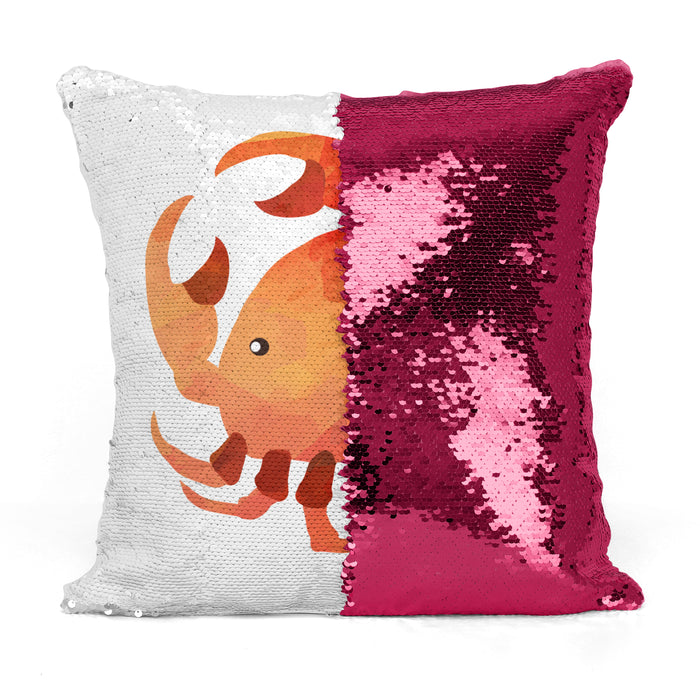 Custom Personalized CRAB Sequin Mermaid Flip Pillow
