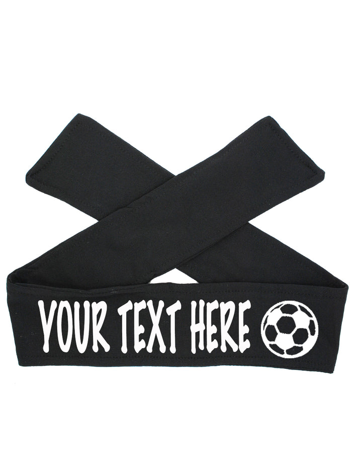 Custom Personalized Soccer TIE Headband - Flat (Non Sparkle) Letters!
