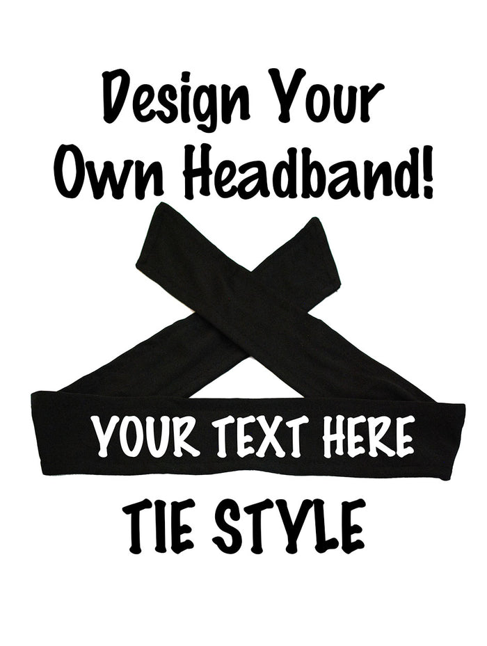 Custom Personalized Soccer TIE Headband - Flat (Non Sparkle) Letters!